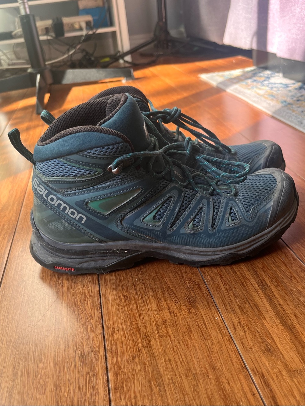 Women's Salomon X Ultra Mid 3 Blue Hiking Boots Size 8 - Picture 6 of 9